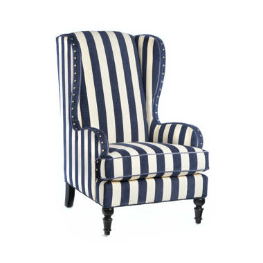 Navy stripe accent outlet chair